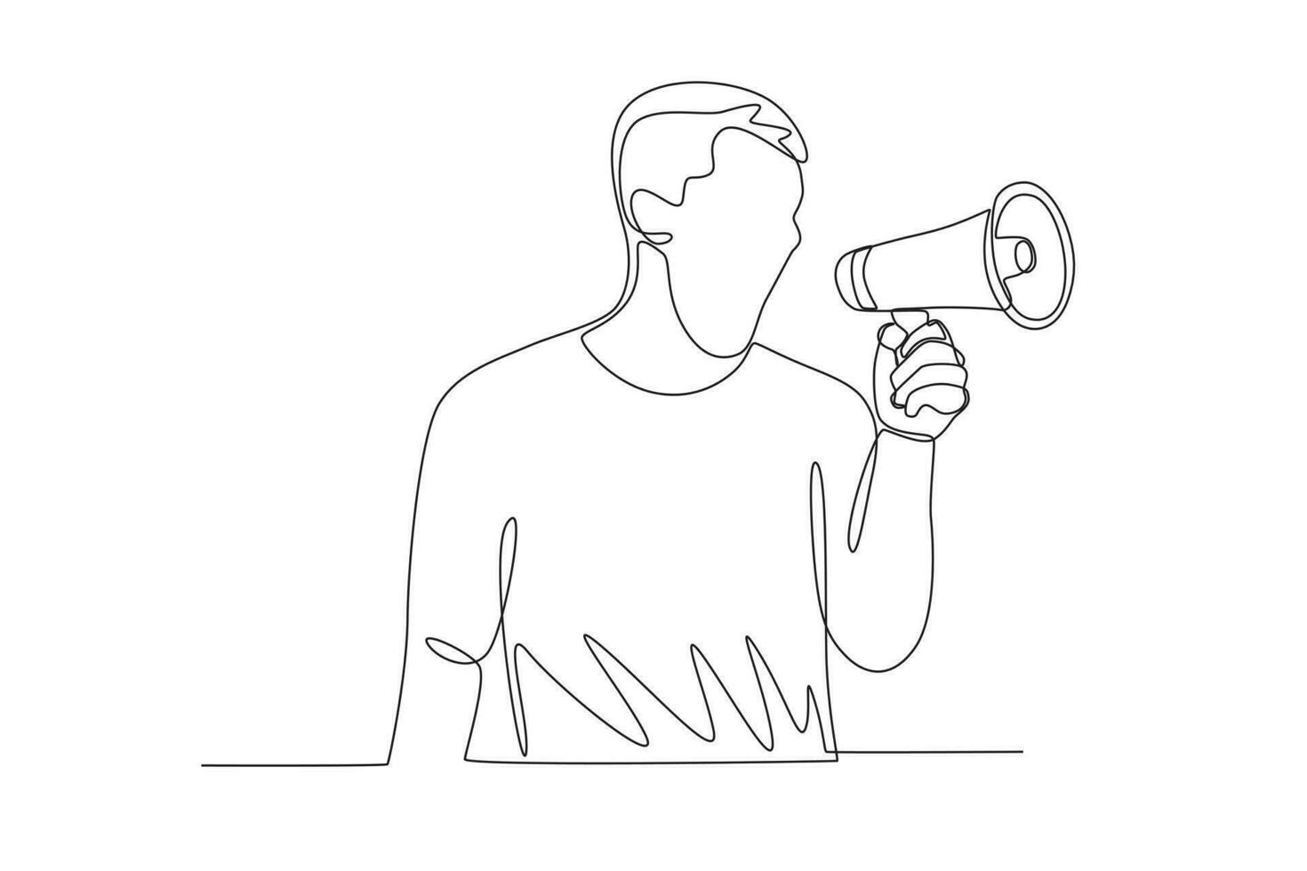 A man speaks up with his little megaphone vector