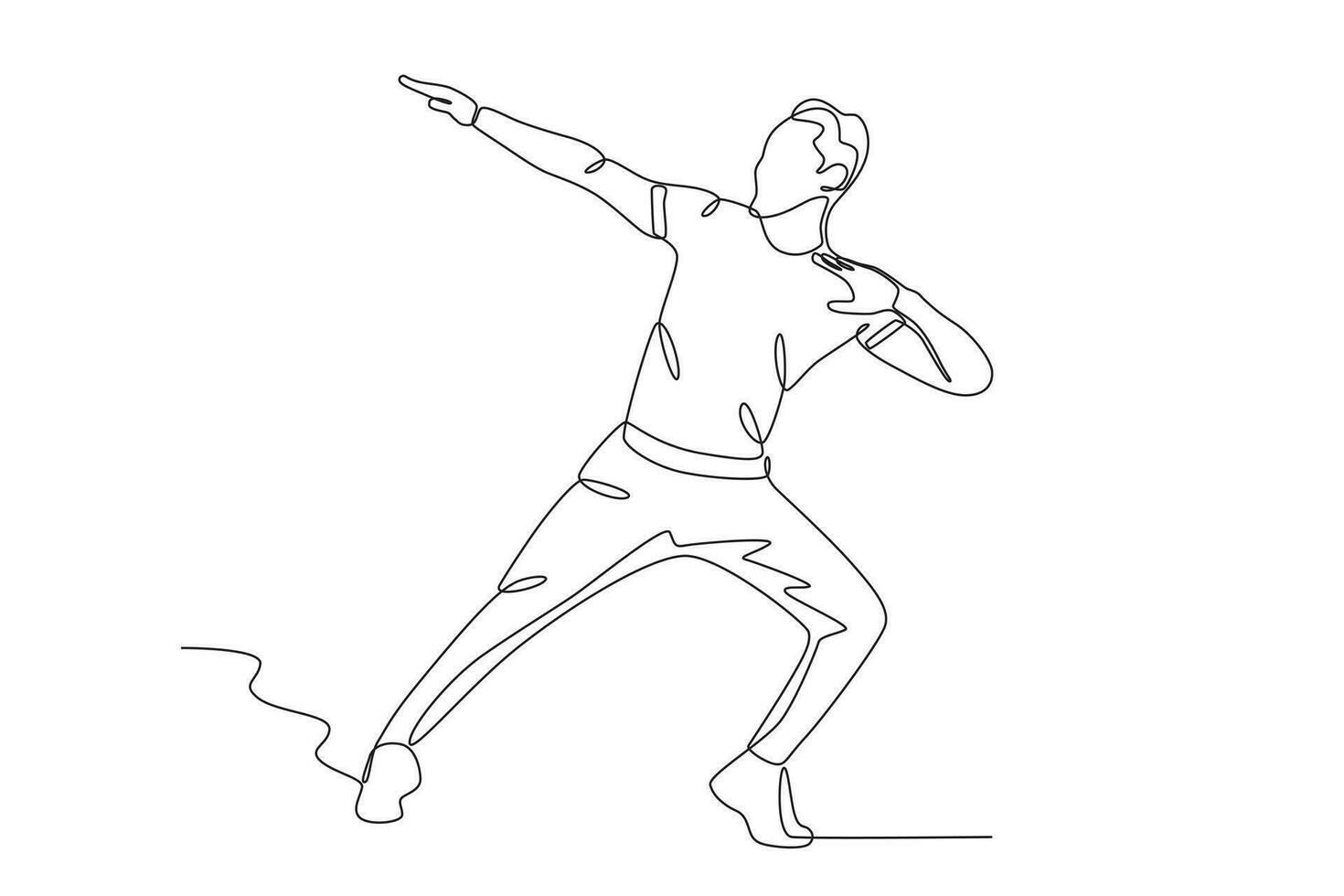 un masculino bailarín bailes hermosamente vector