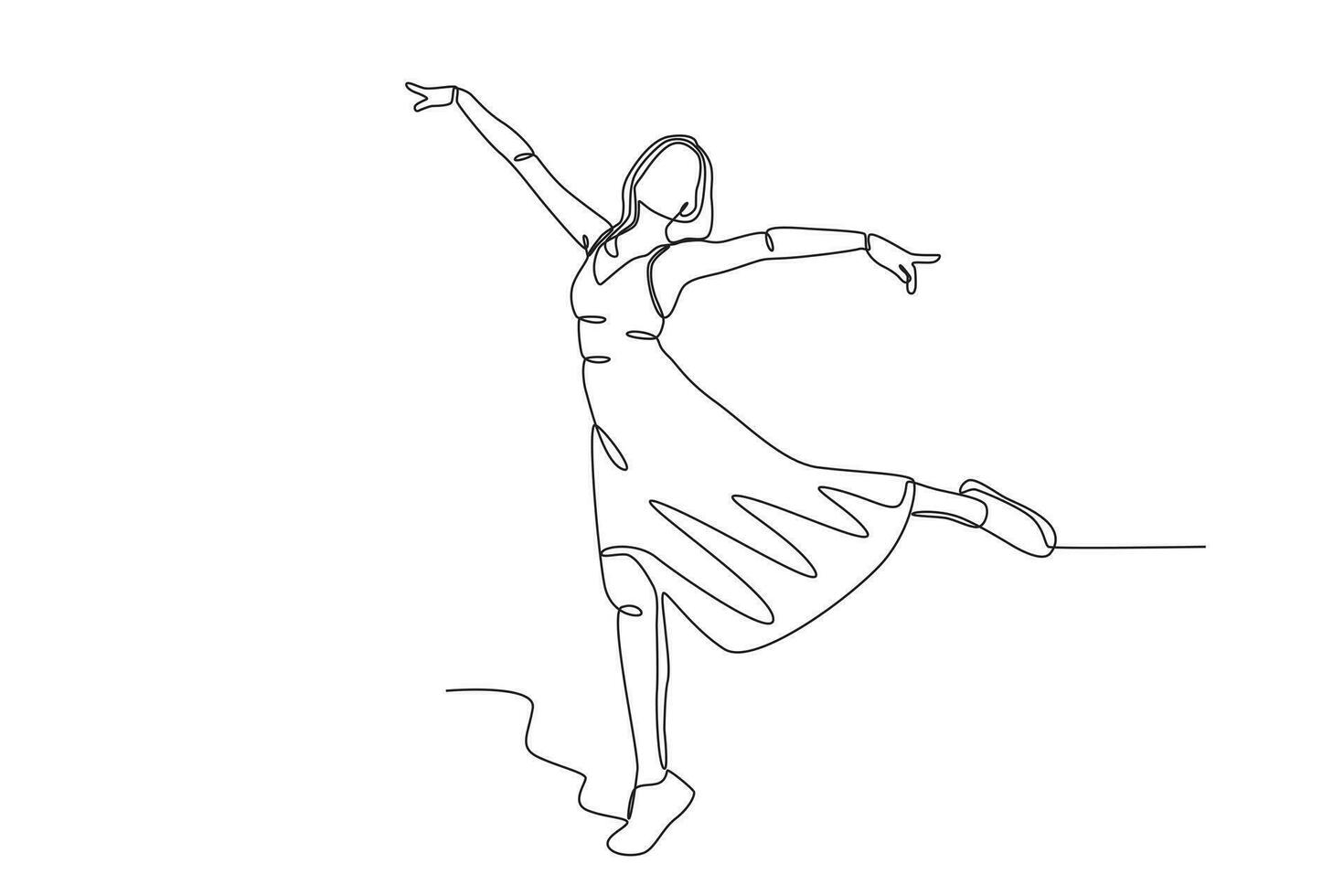 un mujer danzado graciosamente vector