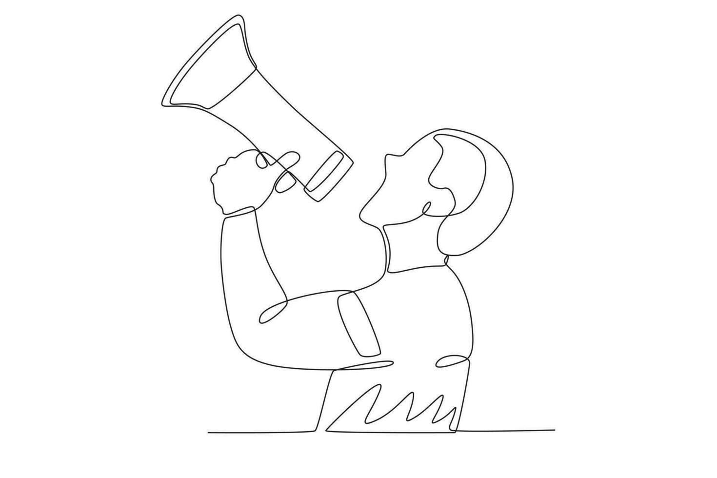 A man shouted with his megaphone vector