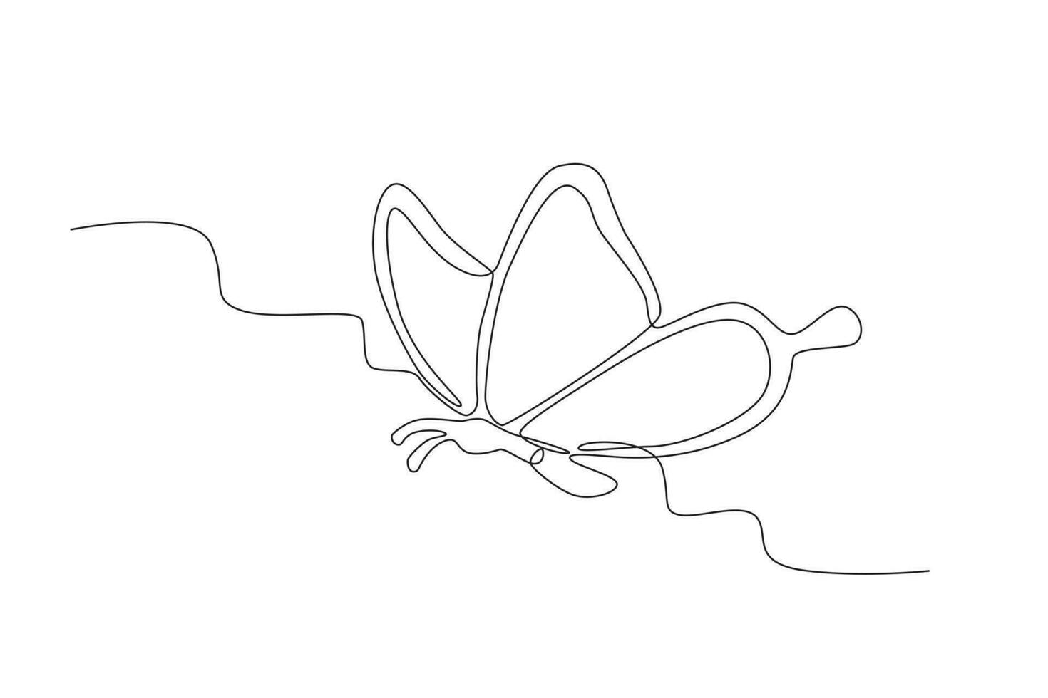 lado ver de un mariposa volador mediante el aire vector