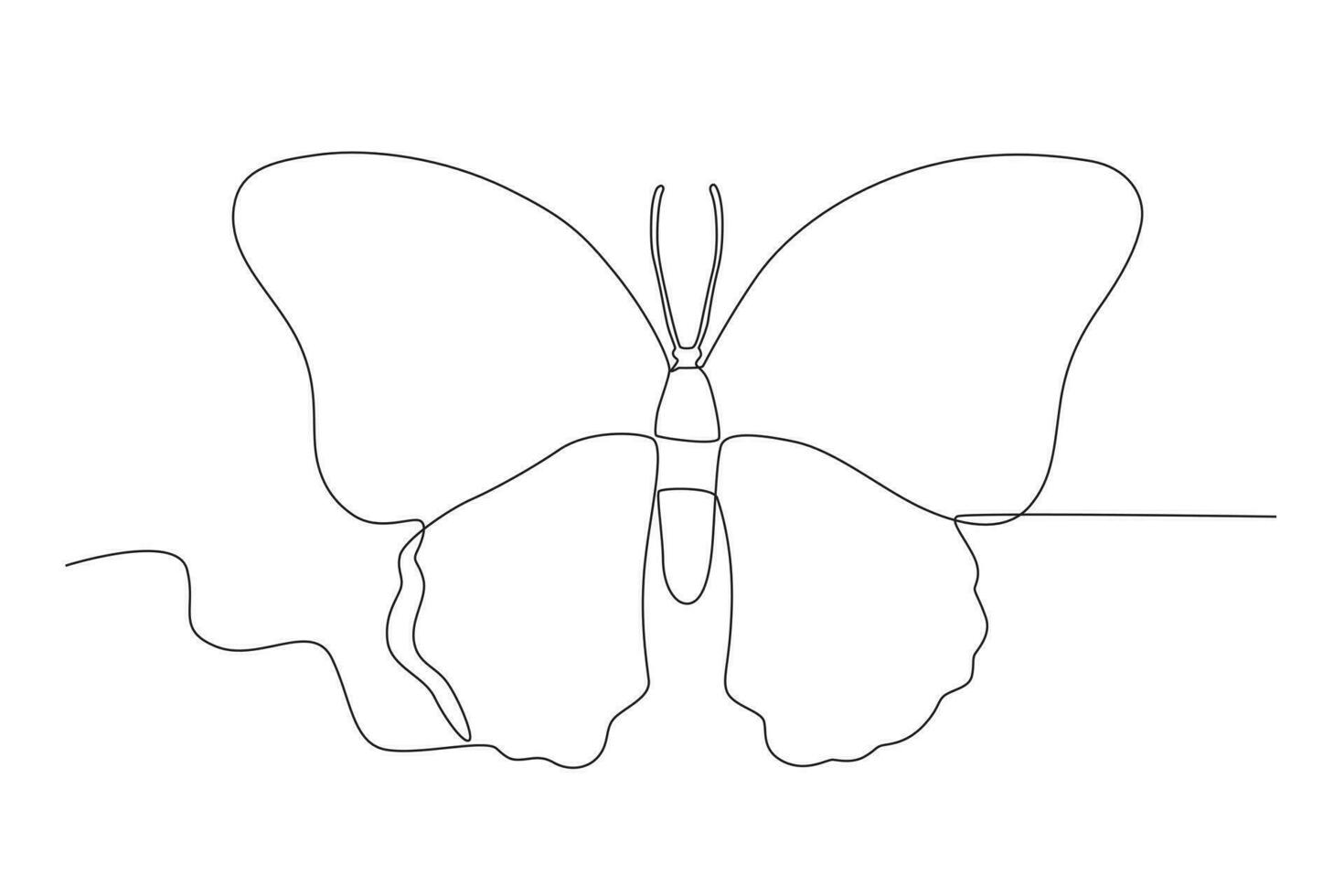 Top view of a flying butterfly vector