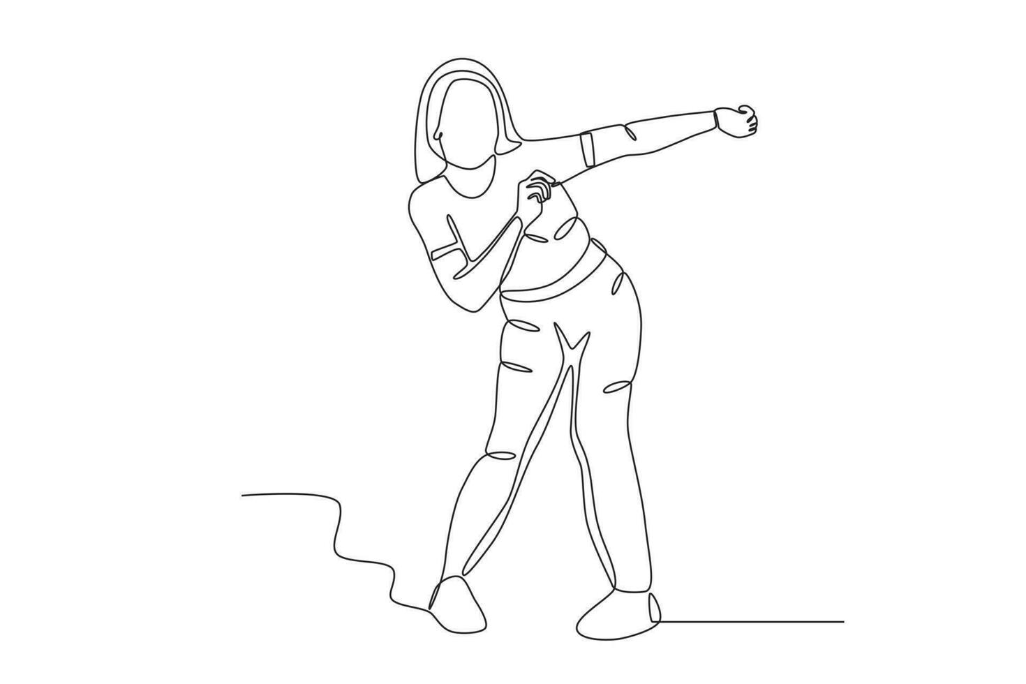 A woman dances freely vector