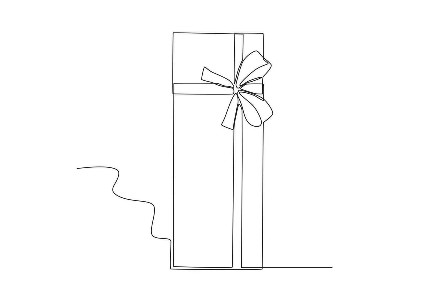 A long gift box with a ribbon vector