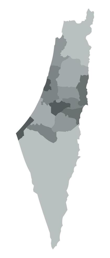 Detailed map of palestine. Palestine map. Grey silhouette. Vector illustration