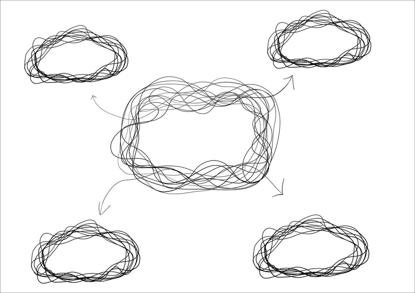 Abstract and easy simple line from start to end vector illustration set.Continuous one line drawing.