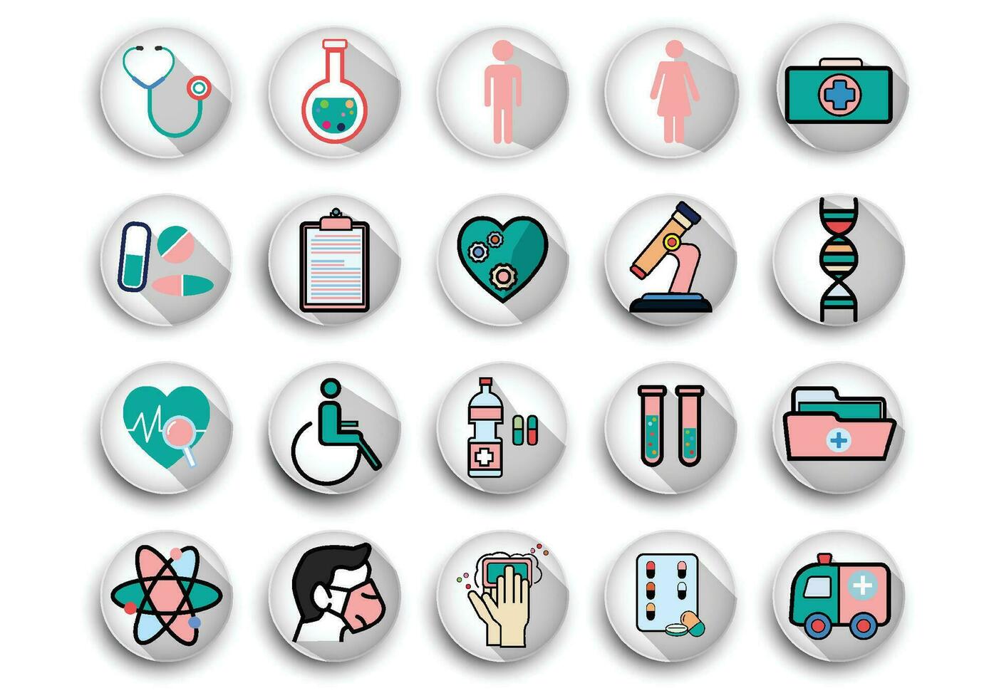 Set of health Protection Related Vector icons. such as cleaning, protect covid-19, hand dryer, soap, wipe, sanitary and more icons.Vector health and Prevent disease concept.
