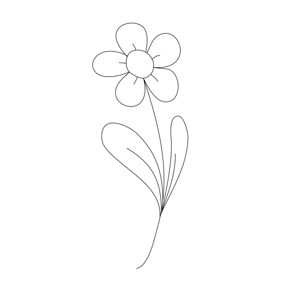 Doodle daisy flower. Hand drawn vector illustration. Cute doodle style pattern. Template for greeting cards, logotype, beautiful decorations, gifts. Botanical simple clipart. Graphic design element.