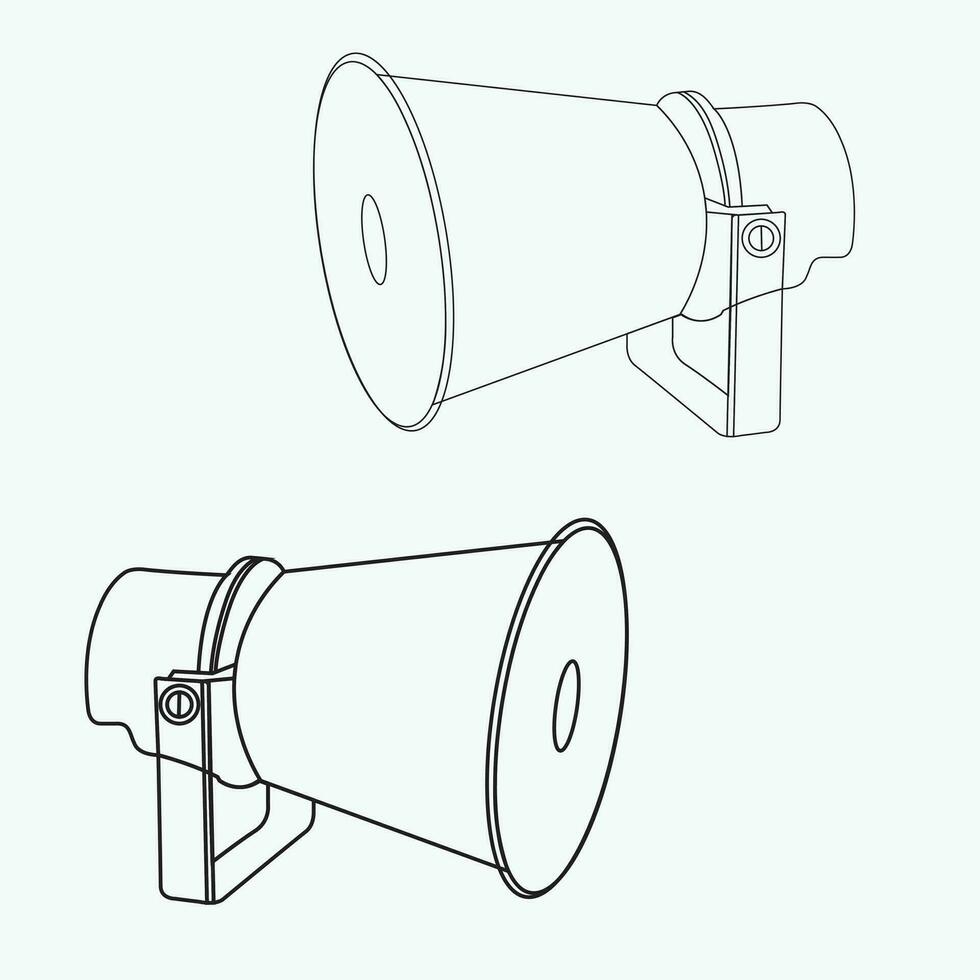 Sound Box, Mic, vector line art design eps.