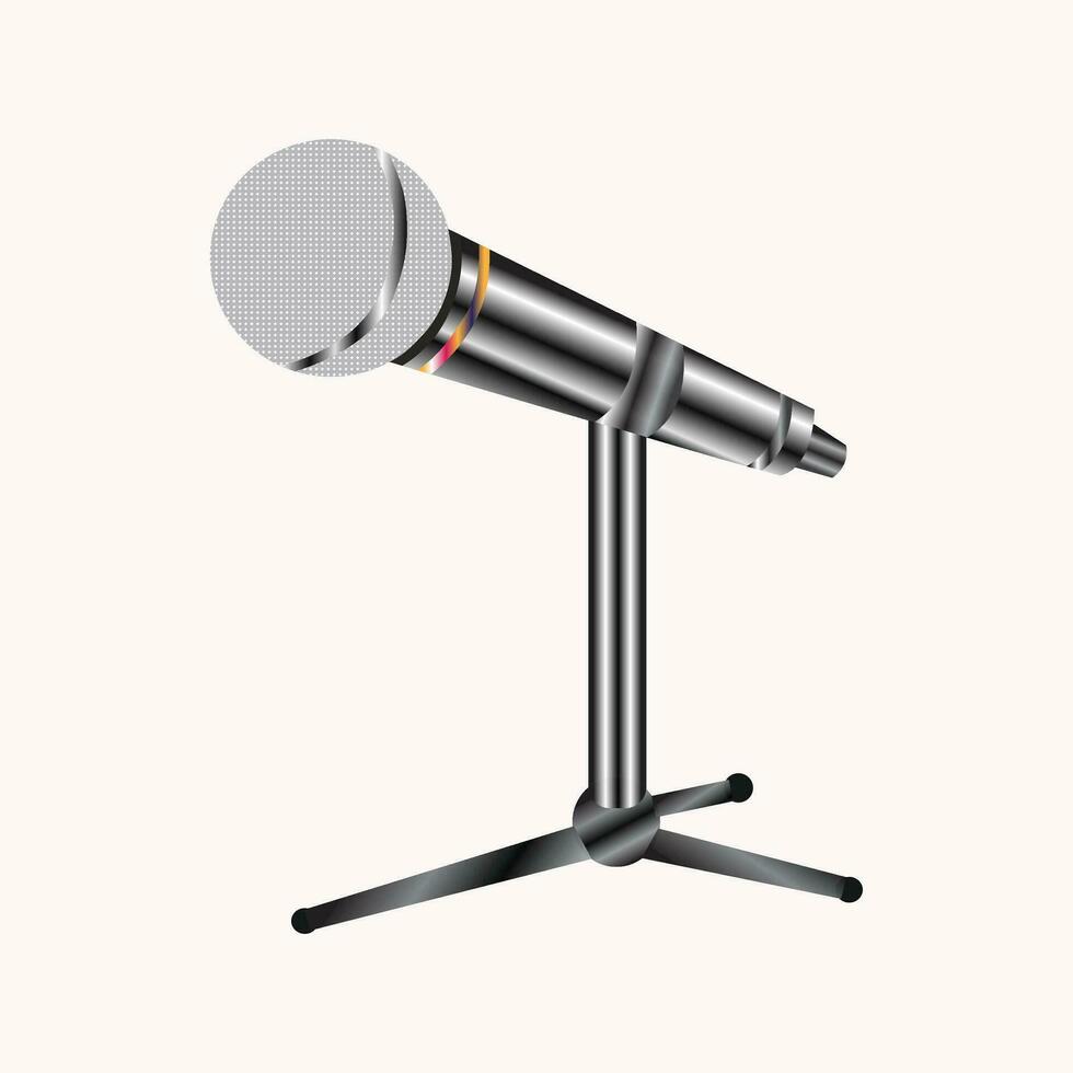 Microphone Stand And Mouth Icon, vector eps