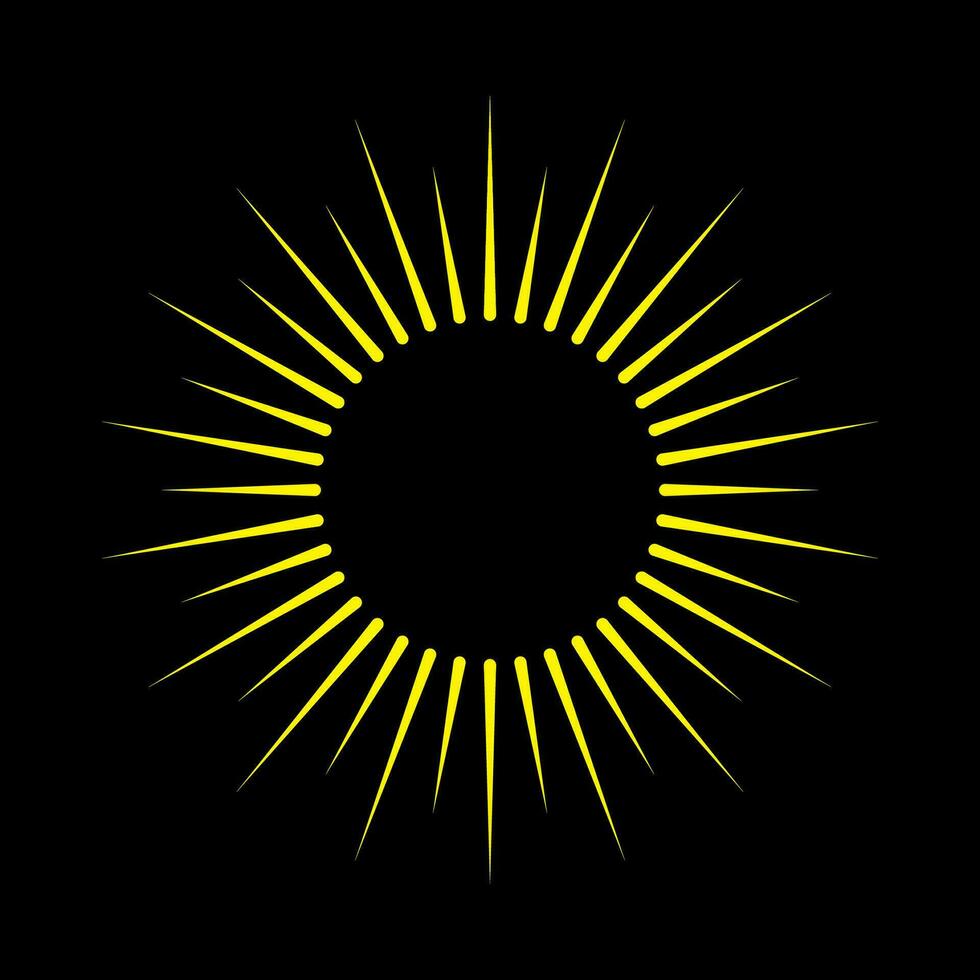 sunburst, light rays in line art. Bohemian symbol bursting sun rays, firework vector. vector