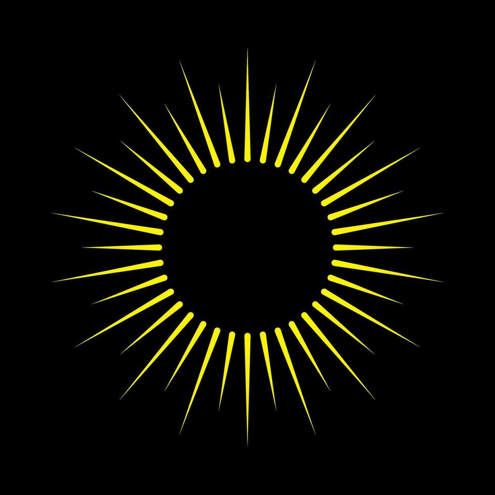 sunburst, light rays in line art. Bohemian symbol bursting sun rays, firework vector. vector