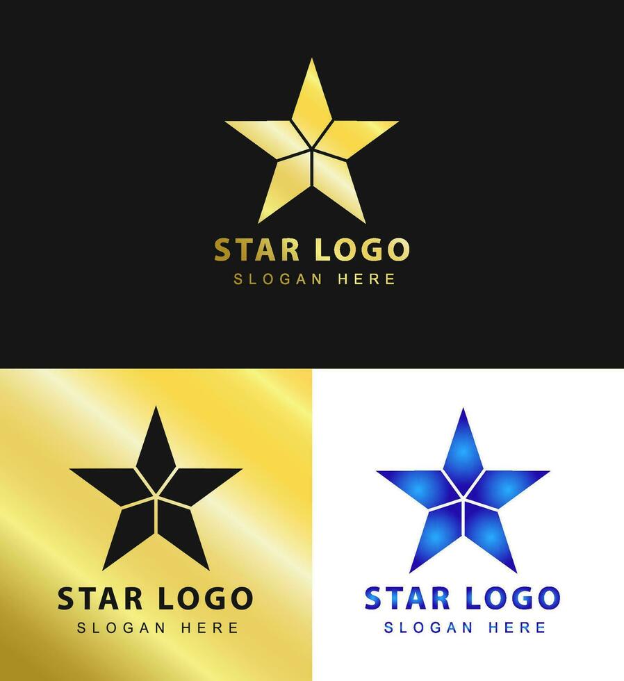 plata y oro vector gráfico, para empresa líder símbolo con estrella forma. estrella logo
