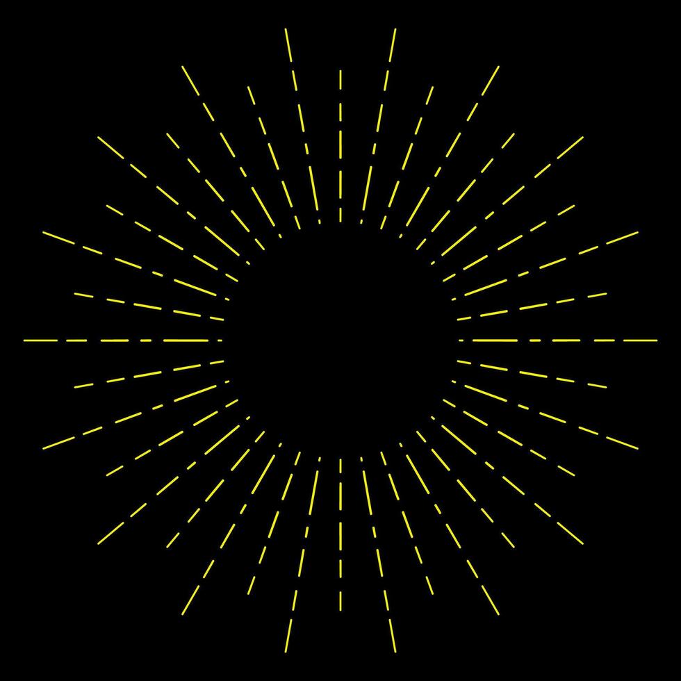sunburst, light rays in line art. Bohemian symbol bursting sun rays, firework vector. vector