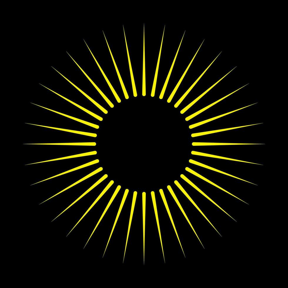 sunburst, light rays in line art. Bohemian symbol bursting sun rays, firework vector. vector
