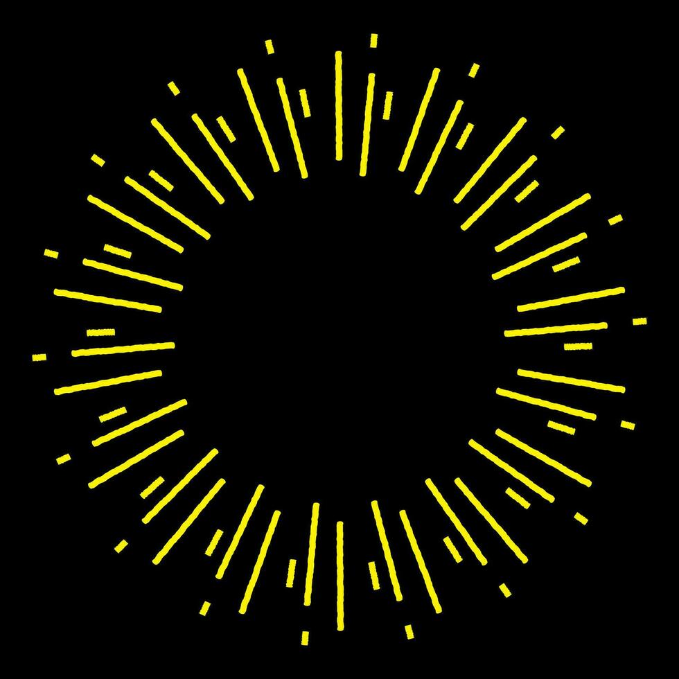 sunburst, light rays in line art. Bohemian symbol bursting sun rays, firework vector. vector