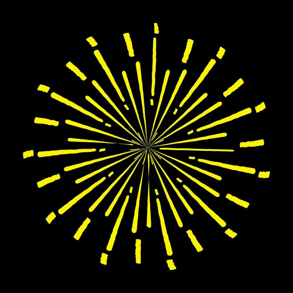 sunburst, light rays in line art. Bohemian symbol bursting sun rays, firework vector. vector