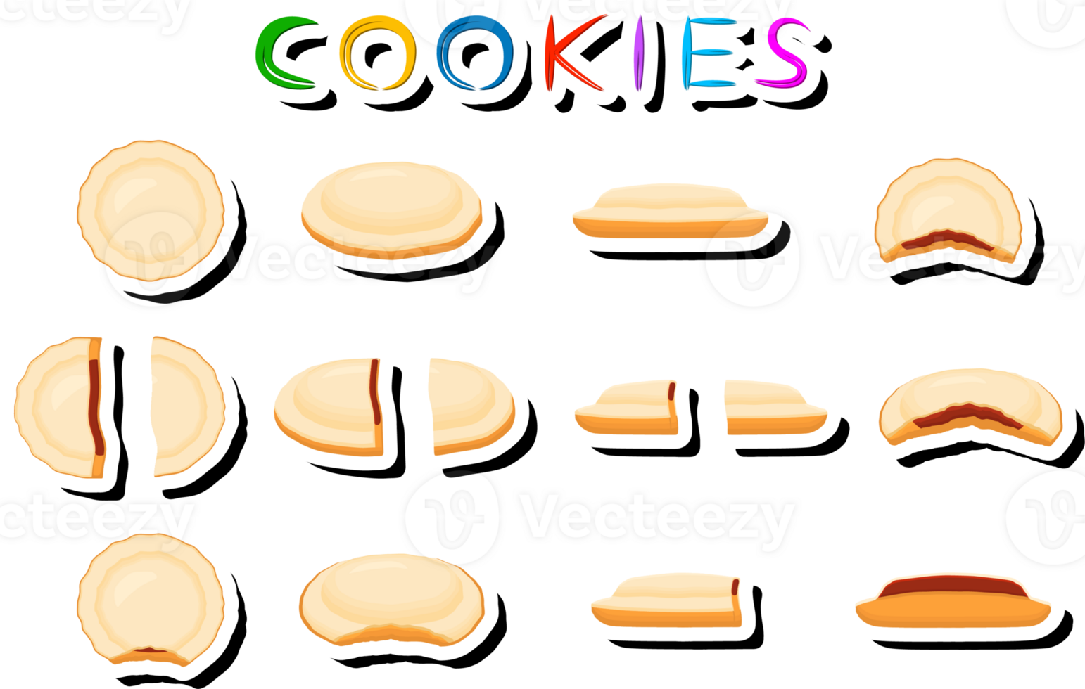 Illustration on theme fresh sweet tasty cookie of consisting various ingredients png