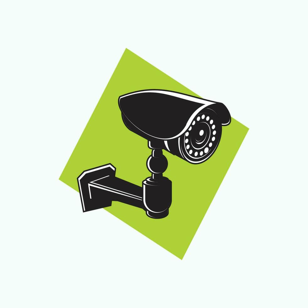 vector illustration - tube shaped CCTV, Outdoor CCTV icon for security system - flat silhouette style