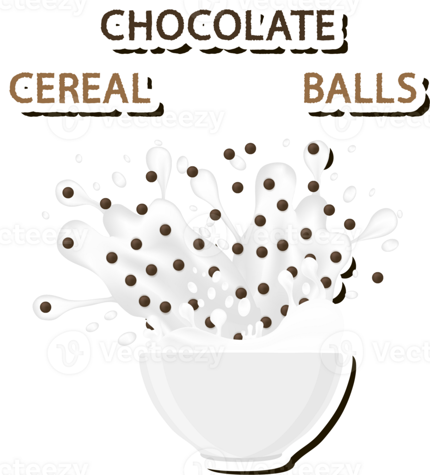 Illustration on theme big set different types dessert sweet milk cereal in bowl png