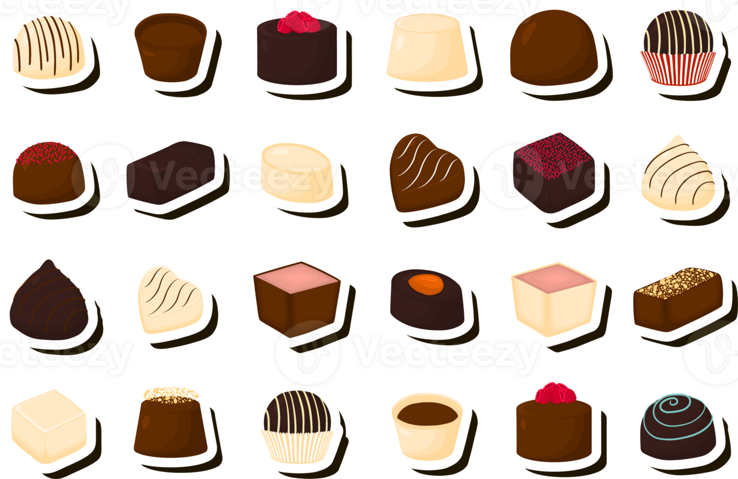 Illustration on theme beautiful big set sweet chocolate candy bonbon png