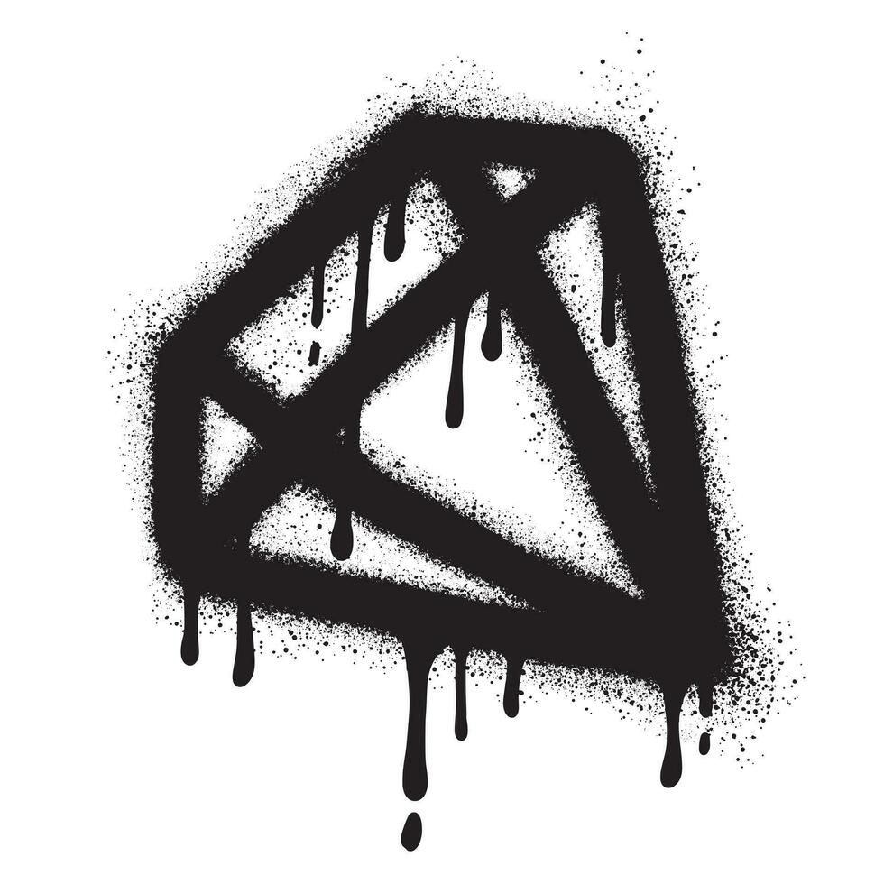 Spray Painted Graffiti diamond Sprayed isolated with a white background. vector