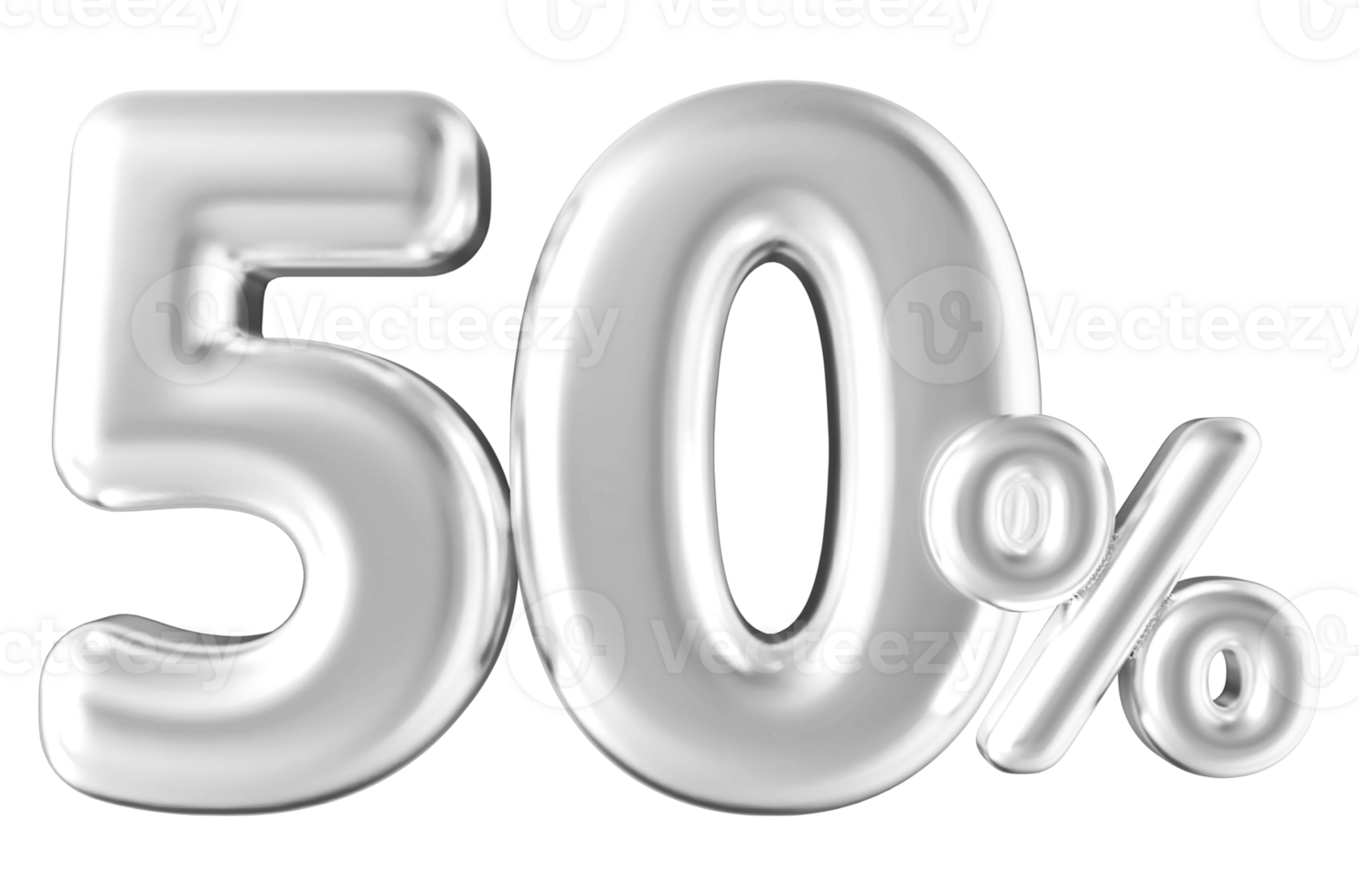 50 percentage off sale discount - 3d white number promotion png