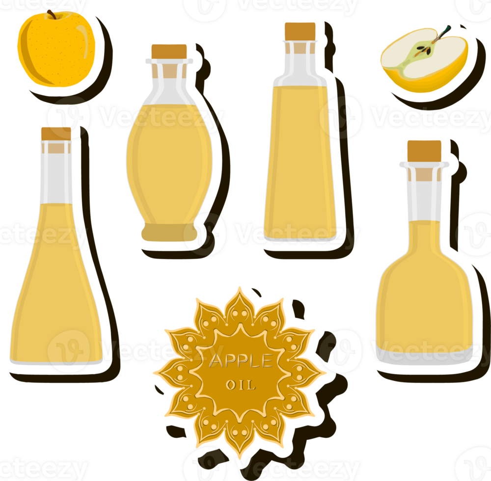illustrazione su tema grande impostato diverso tipi liquido olio, bottiglia vario dimensione png