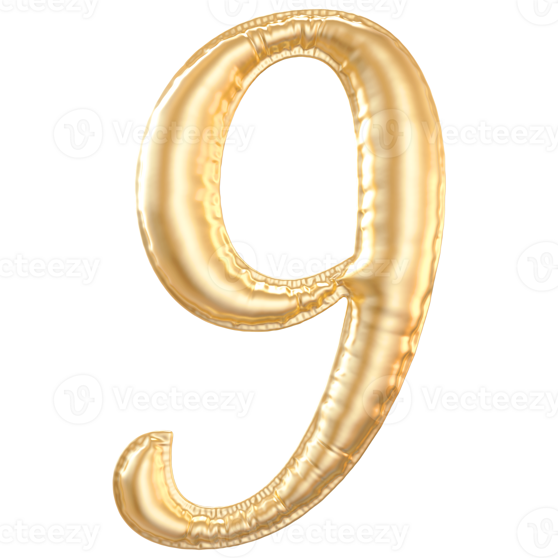 Gold bubble number 9 36281334 PNG