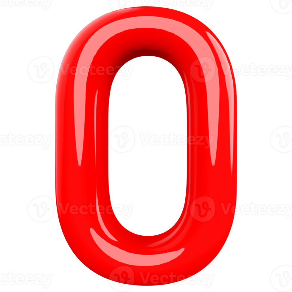 Bubble red number 0 png