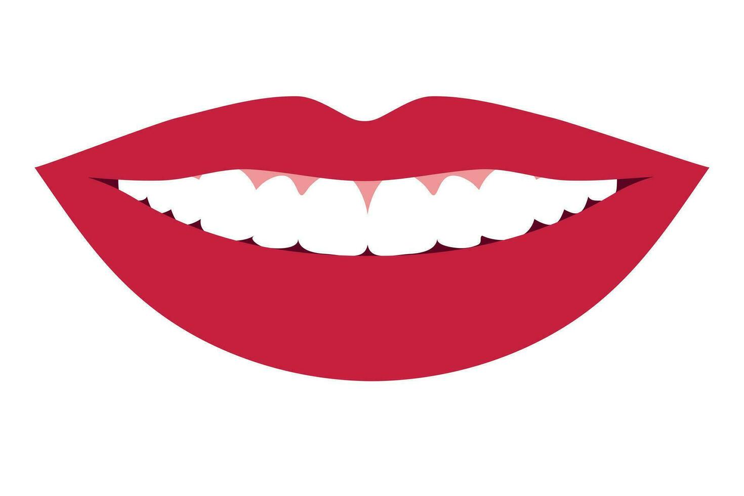 mujer labios y dientes. hembra sonrisa. vector ilustración