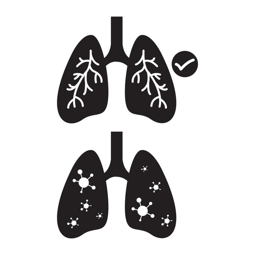 livianos salud limpiar sano aire infección enfermedad icono firmar diseño vector