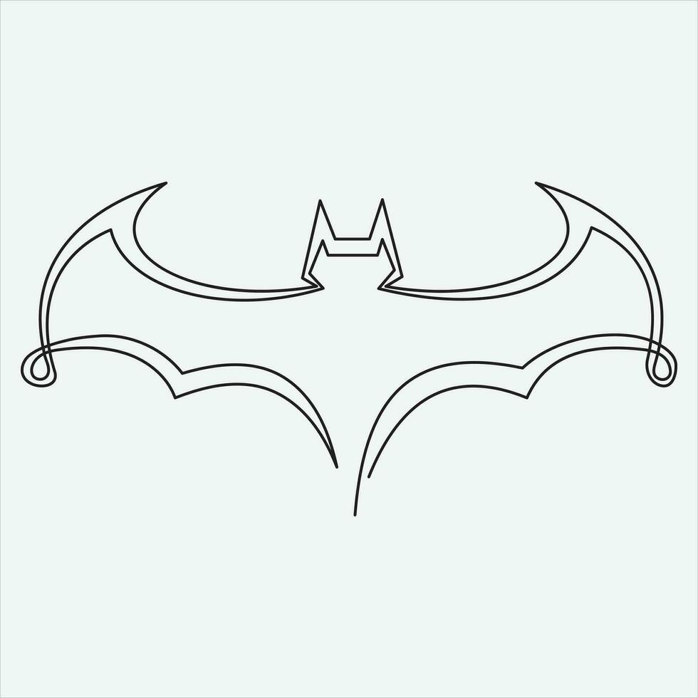 Continuous line drawing vector illustration bat art