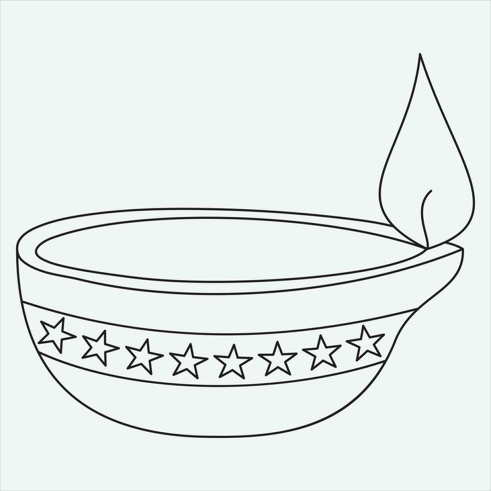 One line drawing candle vector illustration art