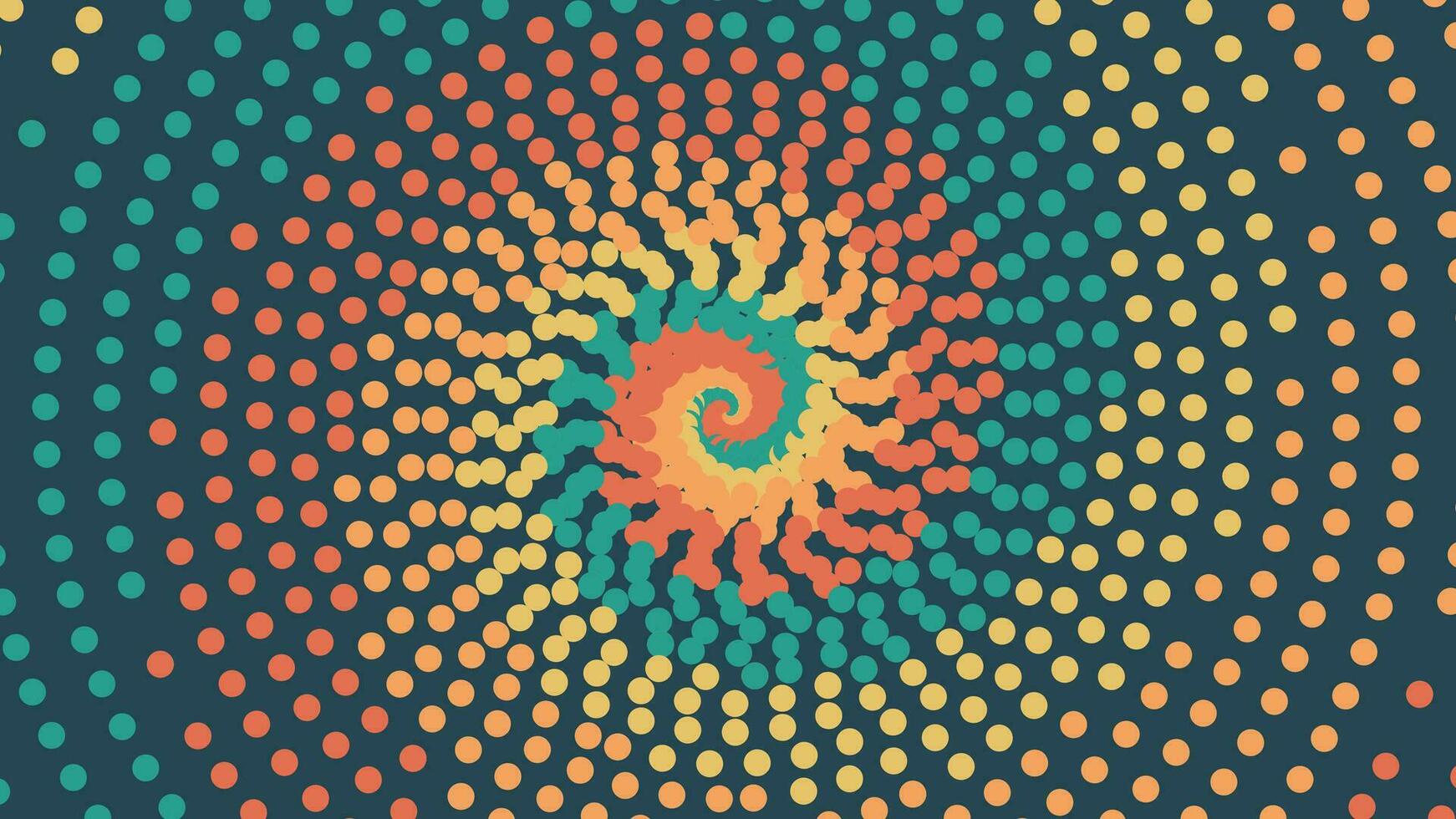 Abstract spiral dotted spinning round vortex background. vector