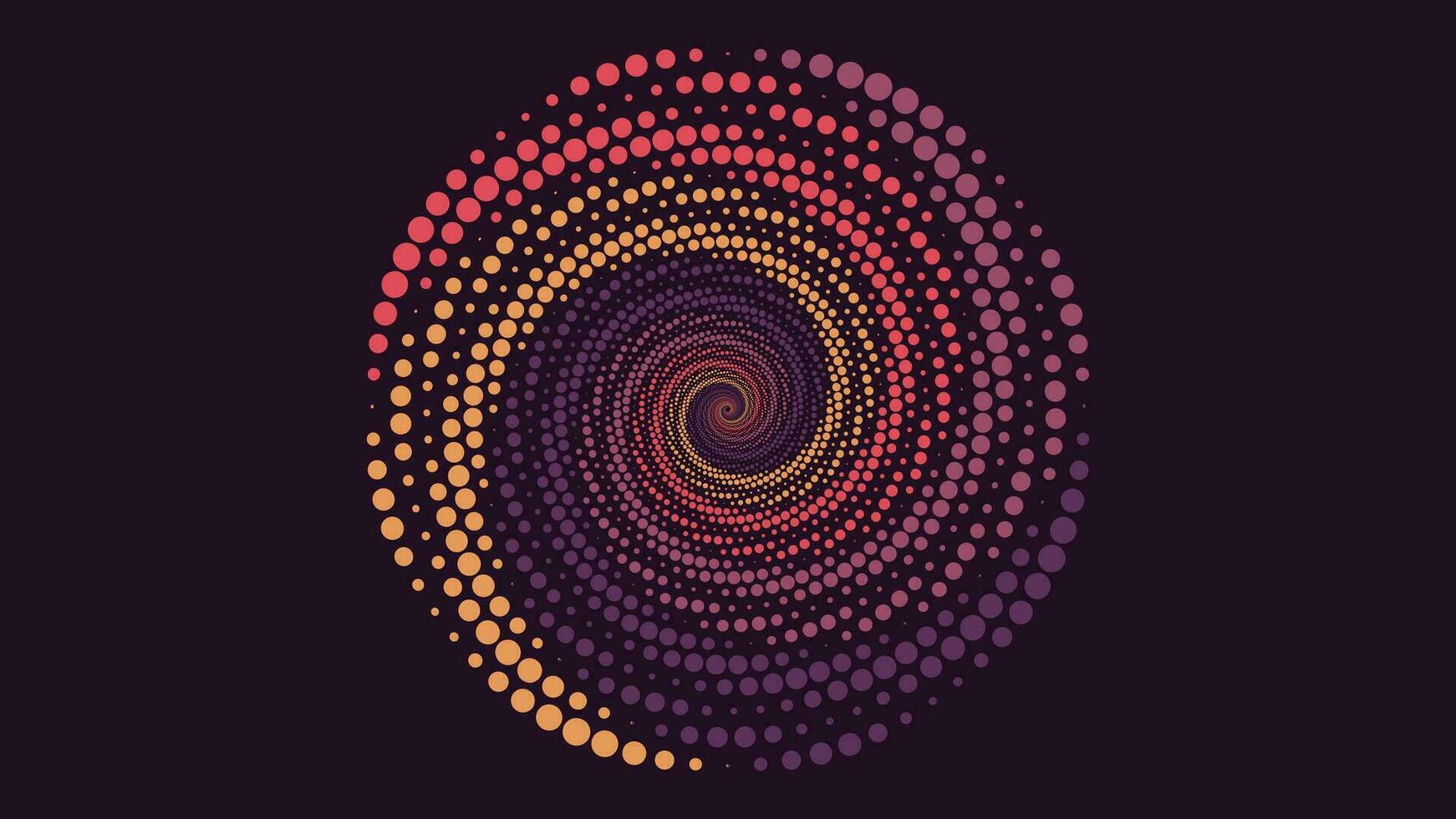 Abstract spiral dotted spinning vortex style purple color background. vector