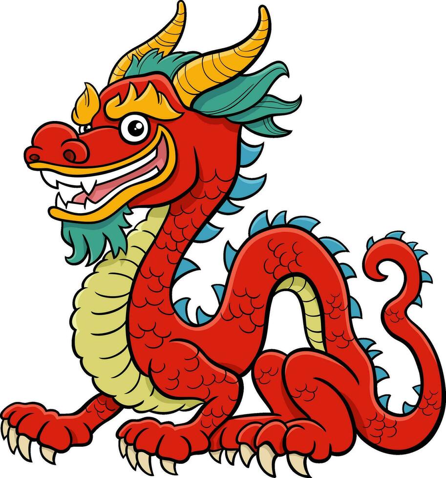 cartoon Chinese dragon fantasy character vector