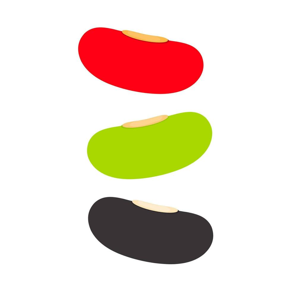 Red bean vector. Beans are red, green and black. Foods high in protein are very good for body health. vector