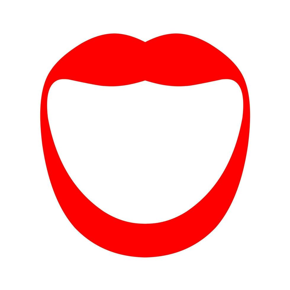 sexy rojo hembra labios en un blanco antecedentes. abierto negrita labios son genial para un amor logo. vector ilustración