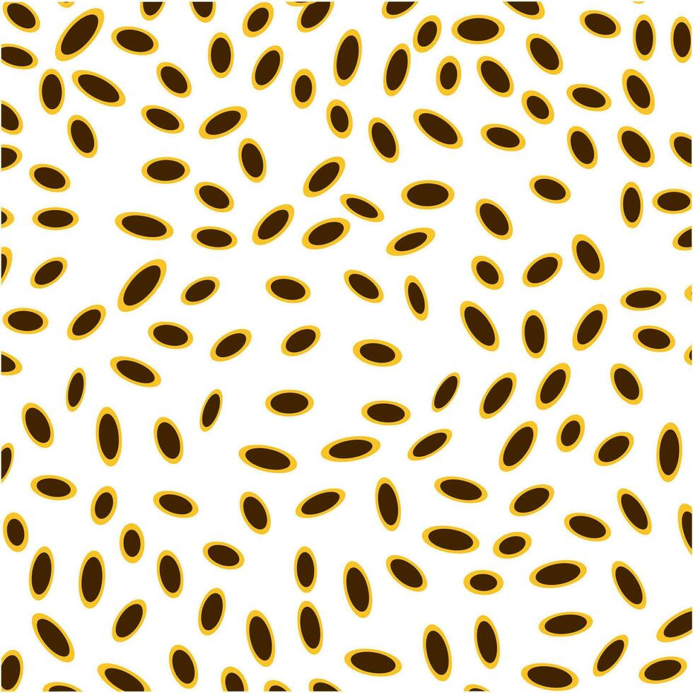 Background of ripe passion fruit seeds. Passion fruit seeds are scattered all over the screen. Vector illustration