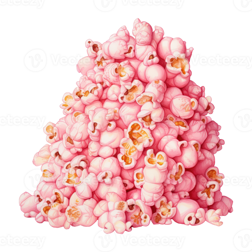 AI generated Pile of popcorn with pink popcorn. AI generated image