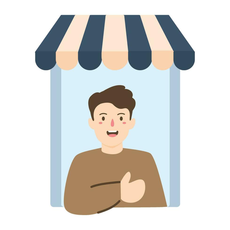 entrepreneur start small business or retail shop vector