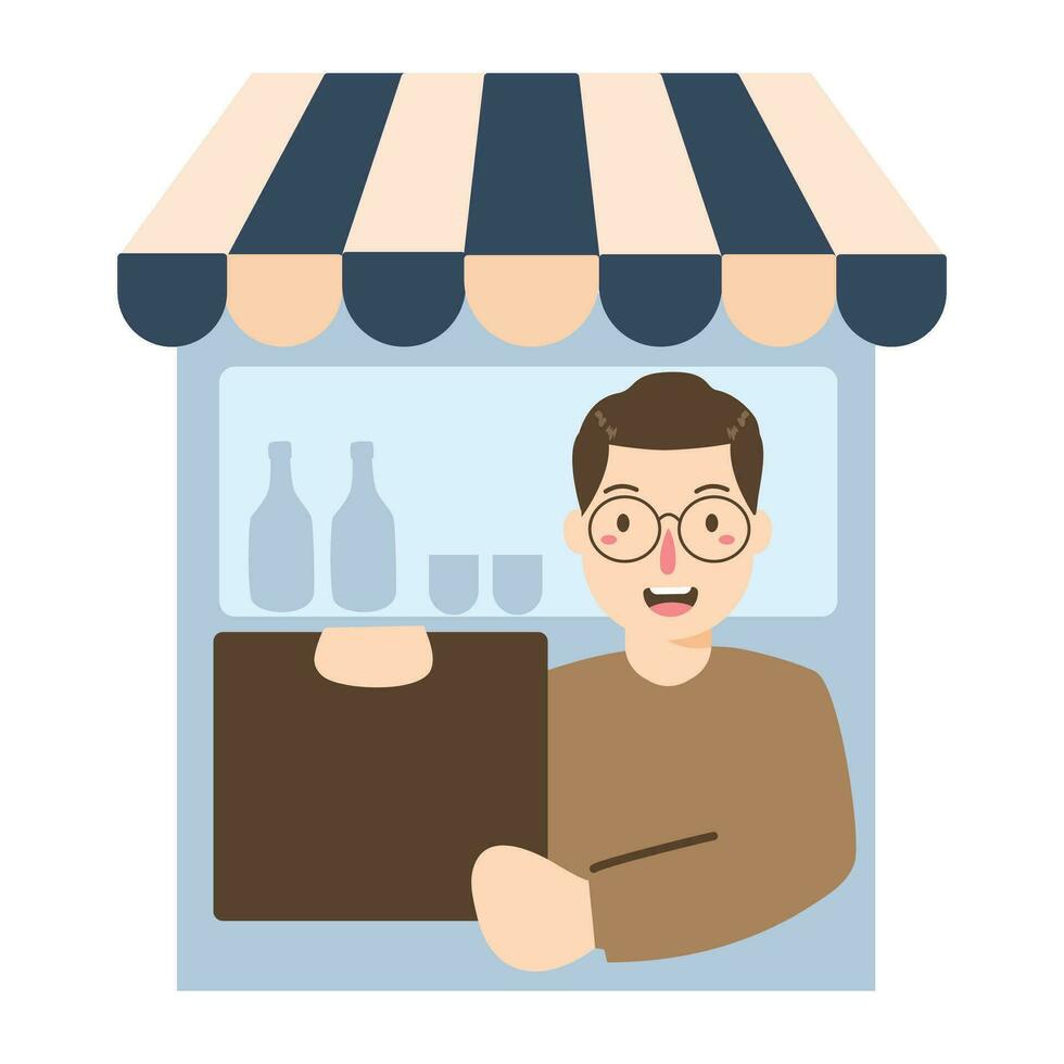 buying and selling goods online vector