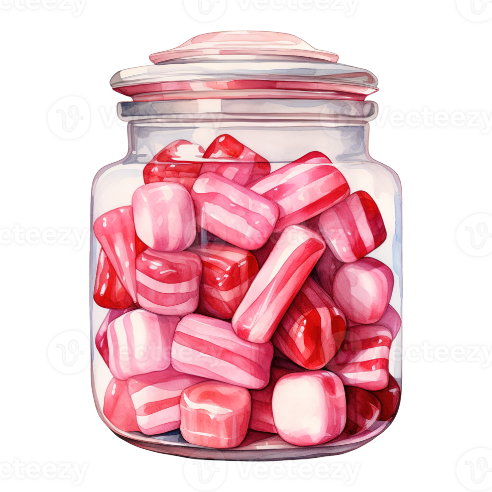 AI generated Jar filled with candies. AI generated image png