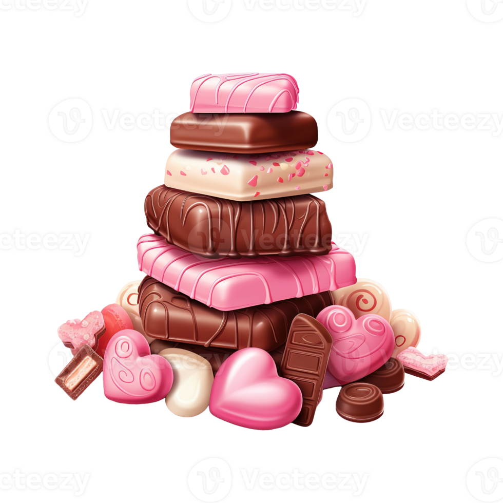 AI generated Pile of chocolates and candies. AI generated image png