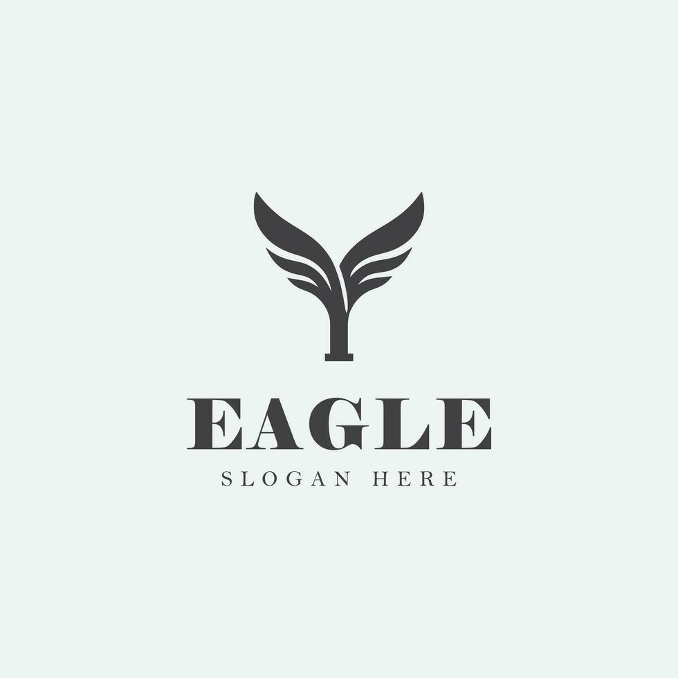 letter Y logo design in the shape of a bird, in monochrome style, black and white. vector