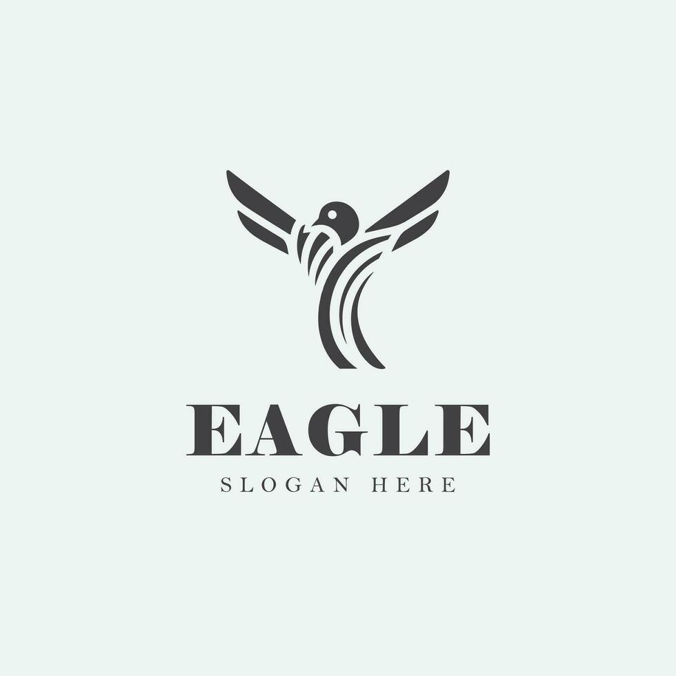 letter Y logo design in the shape of a bird, in monochrome style, black and white. vector