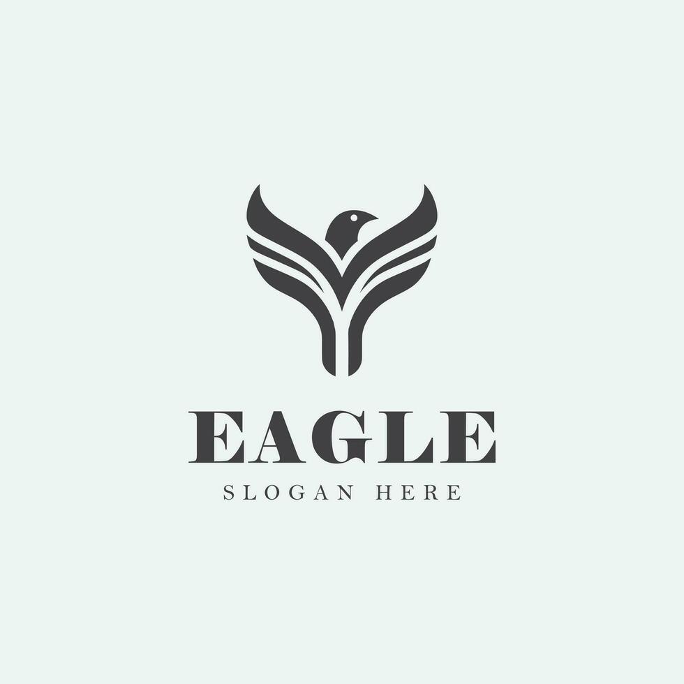 letter Y logo design in the shape of a bird, in monochrome style, black and white. vector