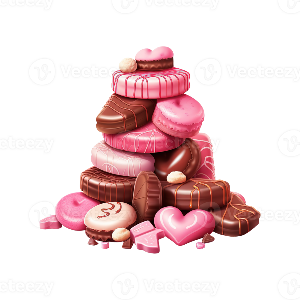 AI generated Pile of chocolates and candies. AI generated image png