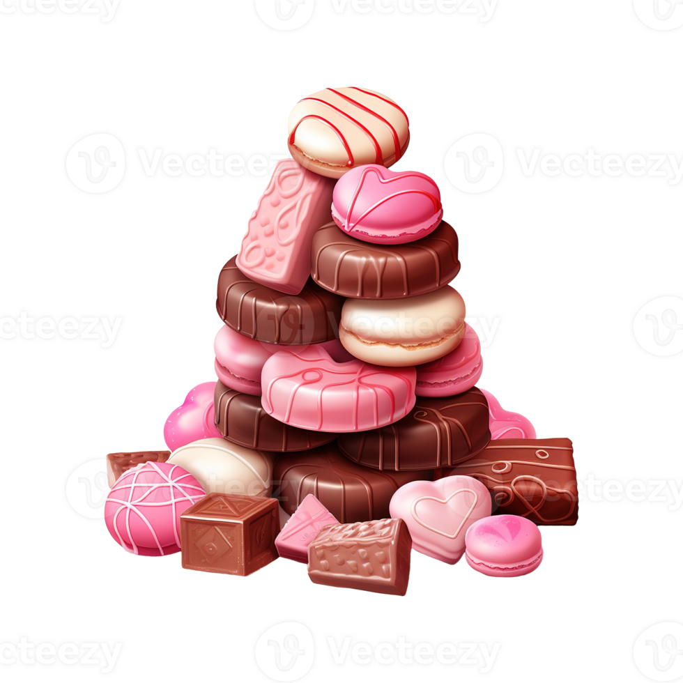 AI generated Pile of chocolates and candies. AI generated image png